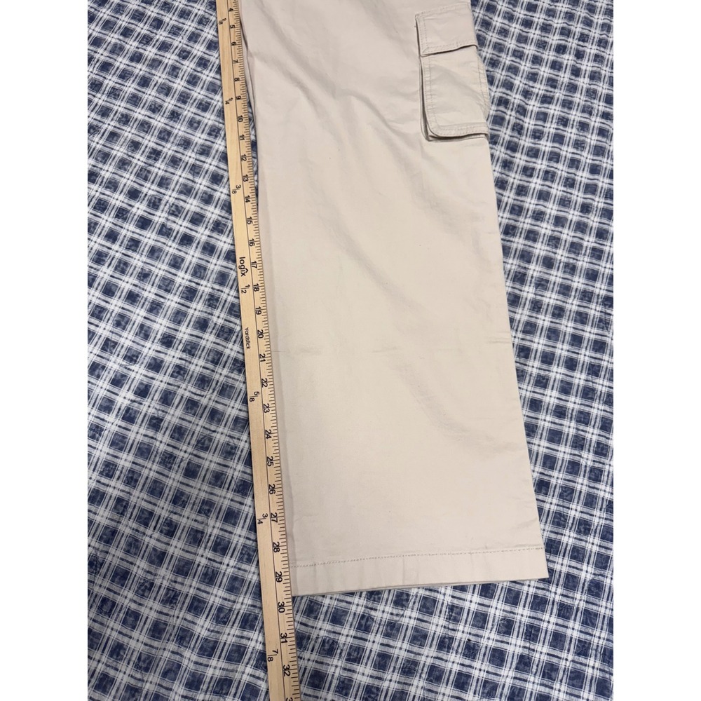 Hollister Ultra High-Rise Baggy Cargo Pants Tan Khaki Wide Leg Womens 4R W27R - Picture 6 of 7